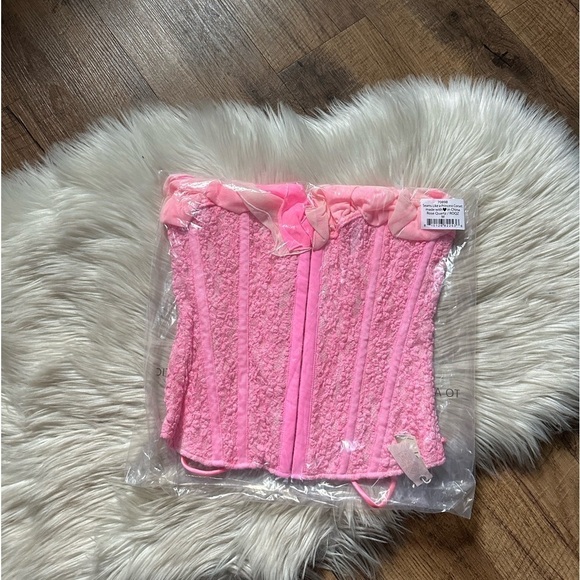 FREE PEOPLE x HAH Seams Like A Princess Corset In Rose Quartz - Picture 7 of 8